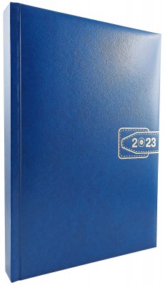 Agenda B5, 17 x 24 cm, datata 2023 cu o zi lucratoare pe pagina, 360 pagini, coperta buretata albastru royal si bloc cusut. Poza 1791