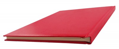 Agenda A4 datata 2024 pentru programari, cu 152 pagini, coperta buretata rosie si bloc cusut. Poza 2062