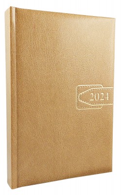 Agenda A5 datata 2024, 360 pagini, o zi lucratoare pe pagina, coperta buretata de culoare crem, cu bloc cusut. Poza 2101