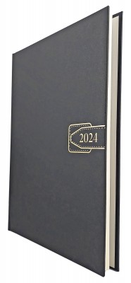 Agenda A4 datata 2024 pentru programari, cu 152 pagini, cu coperta buretata negru mat si bloc cusut. Poza 2209