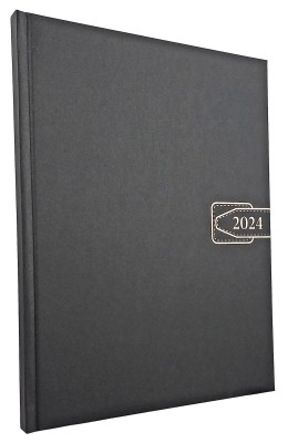 Agenda A4 datata 2024 pentru programari, cu 152 pagini, cu coperta buretata negru mat si bloc cusut. Poza 2210