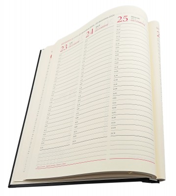 Agenda A4 datata 2024 pentru programari, cu 152 pagini, cu coperta buretata negru mat si bloc cusut. Poza 2213