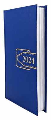 Agenda de buzunar, datata 2024, format 9,5 x 16,5 cm, cu 120 pagini,  coperta albastru royal, bloc cusut. Poza 2219