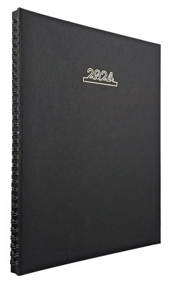 Agenda A4, datata 2024, cu 152 pagini, coperta buretata de culoare negru mat, cu spira metalica neagra semiascunsa. Poza 2253