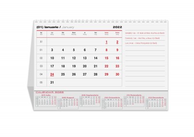 Calendar de birou 2022_verso cu spatiu adnotari