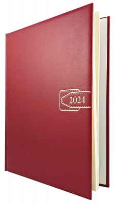 Agenda A4 datata 2024 pentru programari, cu 152 pagini, cu coperta buretata visinie si bloc cusut. Poza 2482