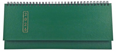 Agenda planner 2024, pentru programari, 28 x 12 cm, 112 pagini, cu coperta verde inchis, legata cu spira metalica neagra. Poza 2600