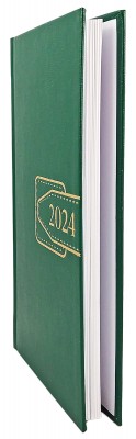 Agenda de buzunar, datata 2024, format 9,5 x 16,5 cm, cu 120 pagini,  coperta de culoare verde inchis, bloc cusut. Poza 2917