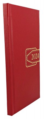 Agenda de buzunar, datata 2024, format 9,5 x 16,5 cm, cu 120 pagini,  coperta visinie, bloc cusut. Poza 2997