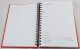 Agenda B5 datata 2023 cu o zi lucratoare pe pagina, 360 pagini, coperta buretata rosie, legata cu spira metalica. Poza 1833