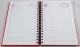 Agenda B5 datata 2023 cu o zi lucratoare pe pagina, 360 pagini, coperta buretata rosie, legata cu spira metalica. Poza 1835